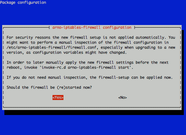 arno-iptables-firewall firewall restart query