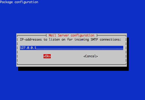 Exim4 listening IP address configuration on Debian 6 (Squeeze).